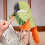 Maxbell Parrot Hand Puppet 20cm Stuffed Animal for Telling Story Preschool Role Play Green and Orange