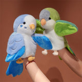 Maxbell Parrot Hand Puppet 20cm Stuffed Animal for Telling Story Preschool Role Play Blue