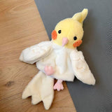 Maxbell Parrot Hand Puppet 20cm Stuffed Animal for Telling Story Preschool Role Play Yellow and White
