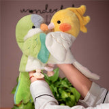 Maxbell Parrot Hand Puppet 20cm Stuffed Animal for Telling Story Preschool Role Play Yellow and White