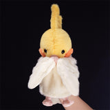 Maxbell Parrot Hand Puppet 20cm Stuffed Animal for Telling Story Preschool Role Play Yellow and White
