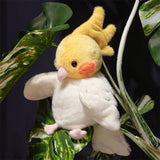 Maxbell Parrot Hand Puppet 20cm Stuffed Animal for Telling Story Preschool Role Play Yellow and White