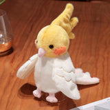 Maxbell Parrot Hand Puppet 20cm Stuffed Animal for Telling Story Preschool Role Play Yellow and White