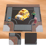 Maxbell 1/64 Highway Scene Model Car Scene Mat Background Nonslip Layout Parking Lot Style C