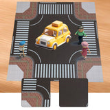 Maxbell 1/64 Highway Scene Model Car Scene Mat Background Nonslip Layout Parking Lot Style D