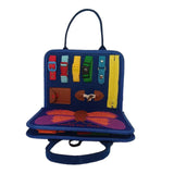 Maxbell Felt Busy Board Preschool Learning Activity Toy for Boys Girls Baby Children Blue