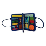 Maxbell Felt Busy Board Preschool Learning Activity Toy for Boys Girls Baby Children Blue