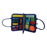 Maxbell Felt Busy Board Preschool Learning Activity Toy for Boys Girls Baby Children Blue