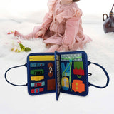 Maxbell Felt Busy Board Preschool Learning Activity Toy for Boys Girls Baby Children Blue