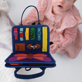 Maxbell Felt Busy Board Preschool Learning Activity Toy for Boys Girls Baby Children Blue