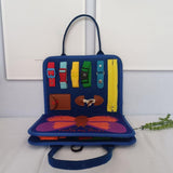 Maxbell Felt Busy Board Preschool Learning Activity Toy for Boys Girls Baby Children Blue