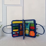 Maxbell Felt Busy Board Preschool Learning Activity Toy for Boys Girls Baby Children Blue