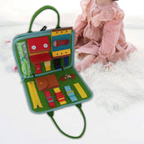 Maxbell Felt Busy Board Preschool Learning Activity Toy for Boys Girls Baby Children Green