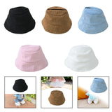 Maxbell Plush Doll Hat for 17cm Doll Headgear Plush Figure Hat Plush Doll Bucket Hat Black