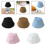 Maxbell Plush Doll Hat for 17cm Doll Headgear Plush Figure Hat Plush Doll Bucket Hat Black