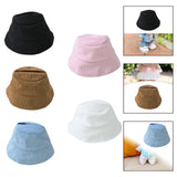 Maxbell Plush Doll Hat for 17cm Doll Headgear Plush Figure Hat Plush Doll Bucket Hat Black