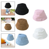 Maxbell Plush Doll Hat for 17cm Doll Headgear Plush Figure Hat Plush Doll Bucket Hat Black