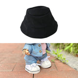Maxbell Plush Doll Hat for 17cm Doll Headgear Plush Figure Hat Plush Doll Bucket Hat Black