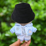 Maxbell Plush Doll Hat for 17cm Doll Headgear Plush Figure Hat Plush Doll Bucket Hat Black