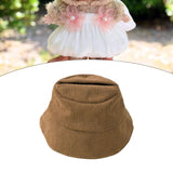 Maxbell Plush Doll Hat for 17cm Doll Headgear Plush Figure Hat Plush Doll Bucket Hat Brown