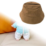 Maxbell Plush Doll Hat for 17cm Doll Headgear Plush Figure Hat Plush Doll Bucket Hat Brown