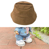 Maxbell Plush Doll Hat for 17cm Doll Headgear Plush Figure Hat Plush Doll Bucket Hat Brown