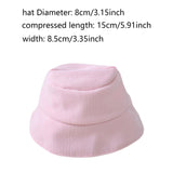 Maxbell Plush Doll Hat for 17cm Doll Headgear Plush Figure Hat Plush Doll Bucket Hat Pink