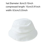 Maxbell Plush Doll Hat for 17cm Doll Headgear Plush Figure Hat Plush Doll Bucket Hat White