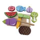 Maxbell Wooden Play Food Pretend Cutting Food Toys for Kids Role Play Children's Day