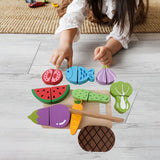 Maxbell Wooden Play Food Pretend Cutting Food Toys for Kids Role Play Children's Day