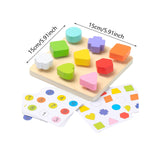 Maxbell Matching Board Game Cognitive for Ages 3 4 5 Boys Girls Kids Educational Toy Shape Matching