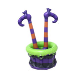 Maxbell Halloween Witch Legs Inflatable Cooler Cauldron Portable for Home Summer Bar