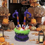 Maxbell Halloween Witch Legs Inflatable Cooler Cauldron Portable for Home Summer Bar