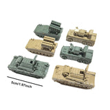 Maxbell 6x Tank Model Building Kit 1:144 Scale Armored Vehicles for Boys Adults Kids Style C