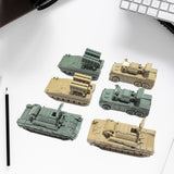 Maxbell 6x Tank Model Building Kit 1:144 Scale Armored Vehicles for Boys Adults Kids Style C