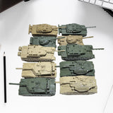 Maxbell 10Pcs Tank Model Toy Building Kit 1:144 Scale Armored Vehicles for Kids Boys CN and US