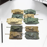 Maxbell 10Pcs Tank Model Toy Building Kit 1:144 Scale Armored Vehicles for Kids Boys CN and GERMAN