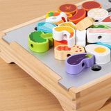 Maxbell Wooden Barbecue Grill Set Fun BBQ Play Grill for Children Kids Holiday Gifts