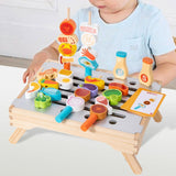 Maxbell Wooden Barbecue Grill Set Fun BBQ Play Grill for Children Kids Holiday Gifts