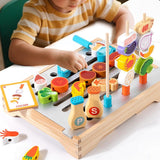 Maxbell Wooden Barbecue Grill Set Fun BBQ Play Grill for Children Kids Holiday Gifts