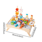 Maxbell Wooden Barbecue Grill Set Fun BBQ Play Grill for Children Kids Holiday Gifts