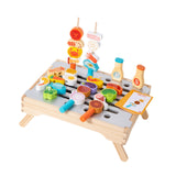 Maxbell Wooden Barbecue Grill Set Fun BBQ Play Grill for Children Kids Holiday Gifts