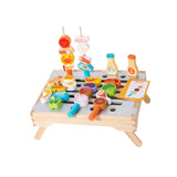 Maxbell Wooden Barbecue Grill Set Fun BBQ Play Grill for Children Kids Holiday Gifts