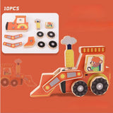 Maxbell 5Pcs Take Apart Construction Truck Stem Toy for Kids 3 4 5 Year Old Children