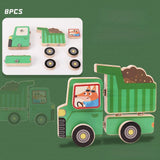 Maxbell 5Pcs Take Apart Construction Truck Stem Toy for Kids 3 4 5 Year Old Children