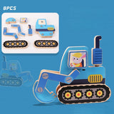 Maxbell 5Pcs Take Apart Construction Truck Stem Toy for Kids 3 4 5 Year Old Children