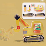 Maxbell 5Pcs Take Apart Construction Truck Stem Toy for Kids 3 4 5 Year Old Children