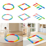Maxbell Kids Balance Beams Training Toy Sports Toy Indoor and Outdoor Balance Blocks 8Pcs Rainbow