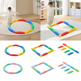 Maxbell Kids Balance Beams Training Toy Sports Toy Indoor and Outdoor Balance Blocks 8Pcs Rainbow