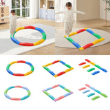 Maxbell Kids Balance Beams Training Toy Sports Toy Indoor and Outdoor Balance Blocks 8Pcs Rainbow